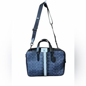 NEW - Authentic Coach Black and Gray Patterned Men's Briefcase